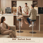 Bar Stools Modern PU Leather Swivel Height Adjustable (Set of 2)
