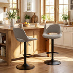 Modern Swivel Bar Stools Adjustable Counter Height (Set of 2)