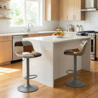 Modern Swivel Bar Stools Adjustable Counter Height (Set of 2)