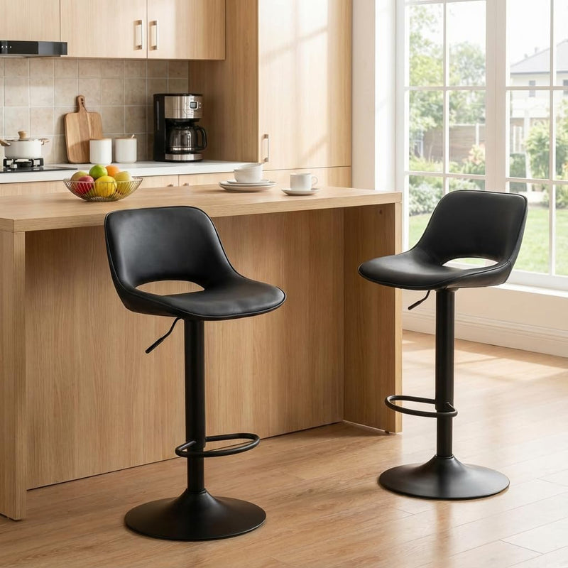 Modern Swivel Bar Stools Adjustable Counter Height (Set of 2)