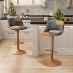 Modern Swivel Bar Stools Adjustable Counter Height (Set of 2)