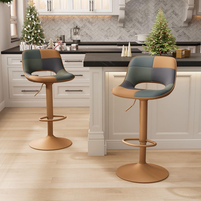 Modern Swivel Bar Stools Adjustable Counter Height (Set of 2)