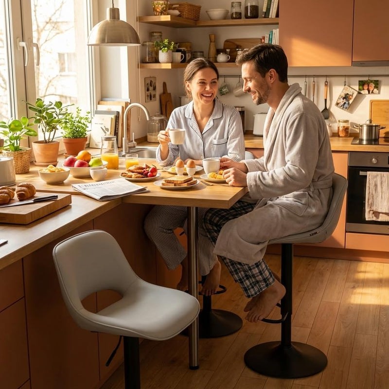 Modern Swivel Bar Stools Adjustable Counter Height (Set of 2)