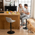 Modern Swivel Bar Stools Adjustable Counter Height (Set of 2)