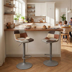 Modern Swivel Bar Stools Adjustable Counter Height (Set of 2)