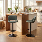 Modern Swivel Bar Stools Adjustable Counter Height (Set of 2)