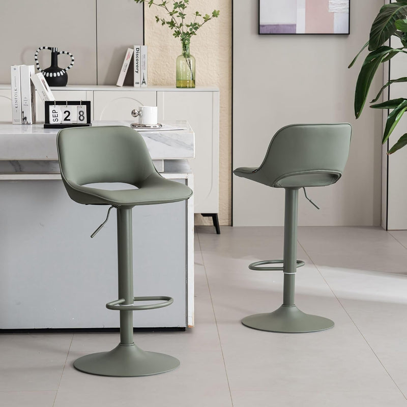 Modern Swivel Bar Stools Adjustable Counter Height (Set of 2)