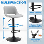 Modern Swivel Bar Stools Adjustable Counter Height (Set of 2)