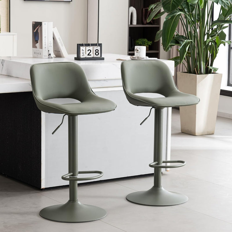 Modern Swivel Bar Stools Adjustable Counter Height (Set of 2)