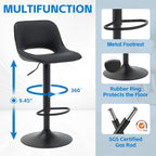 Bar Stools Modern Swivel Barstools Adjustable Counter Height (Set of 2)