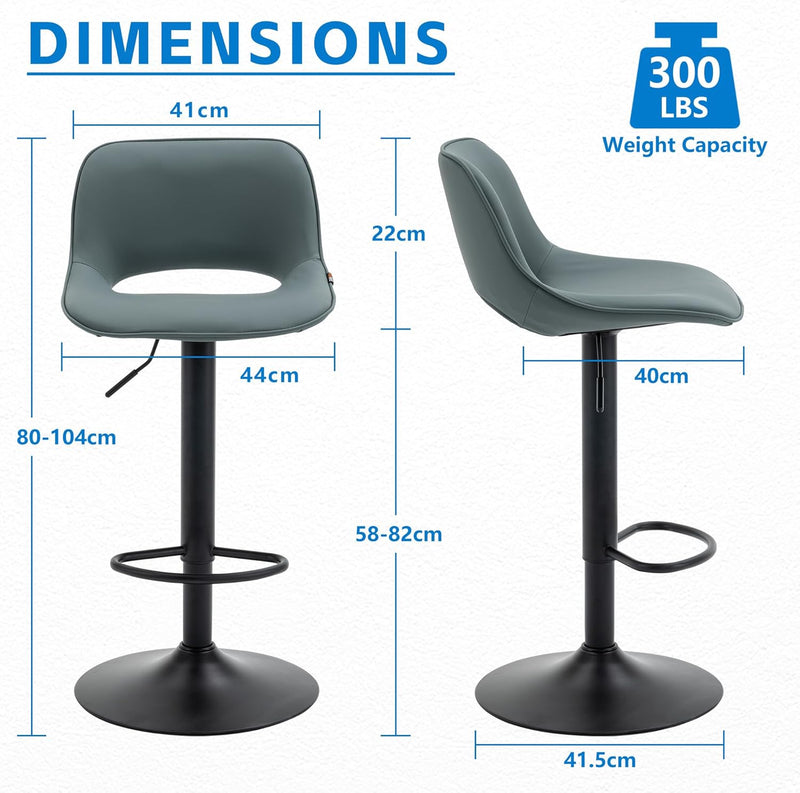 Modern Swivel Bar Stools Adjustable Counter Height (Set of 2)