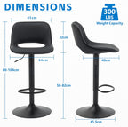 Bar Stools Modern Swivel Barstools Adjustable Counter Height (Set of 2)
