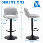 Modern Swivel Bar Stools Adjustable Counter Height (Set of 2)