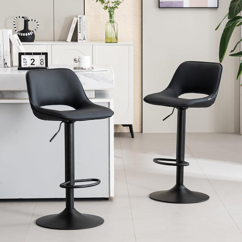 Modern Swivel Bar Stools Adjustable Counter Height (Set of 2)