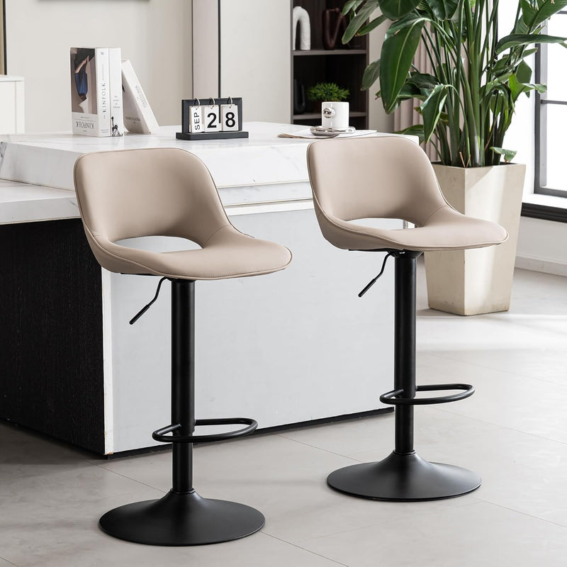 Modern Swivel Bar Stools Adjustable Counter Height (Set of 2)