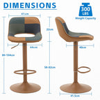 Modern Swivel Bar Stools Adjustable Counter Height (Set of 2)