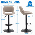 Modern Swivel Bar Stools Adjustable Counter Height (Set of 2)