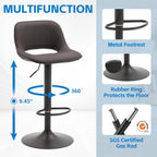 Modern Swivel Bar Stools Adjustable Counter Height (Set of 2)