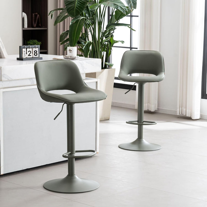 Modern Swivel Bar Stools Adjustable Counter Height (Set of 2)