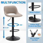 Modern Swivel Bar Stools Adjustable Counter Height (Set of 2)