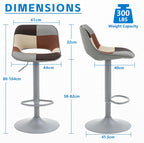Modern Swivel Bar Stools Adjustable Counter Height (Set of 2)