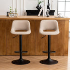 Modern Swivel Bar Stools Adjustable Counter Height (Set of 2)