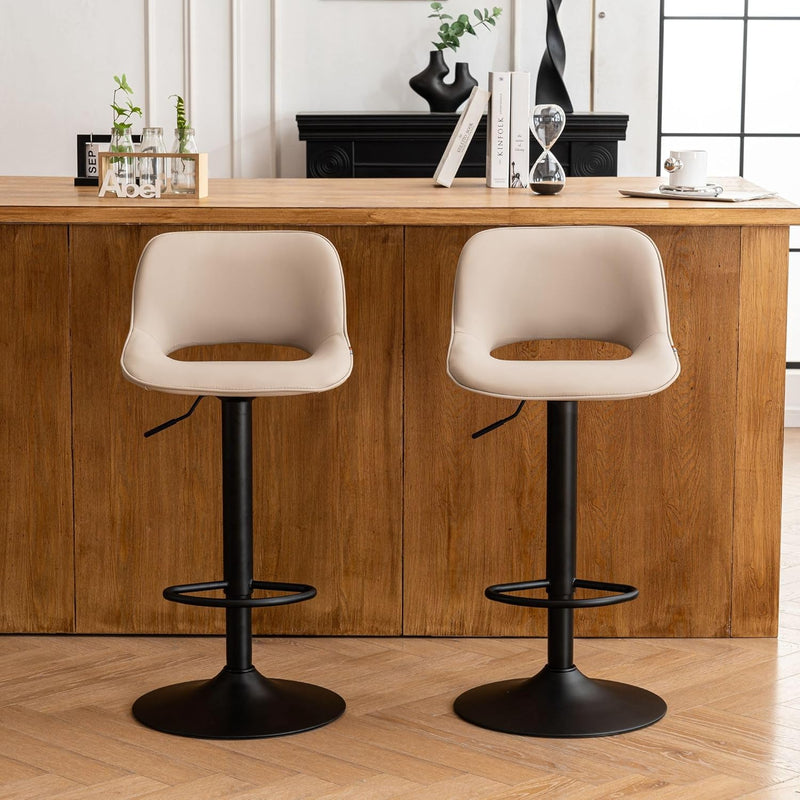 Modern Swivel Bar Stools Adjustable Counter Height (Set of 2)