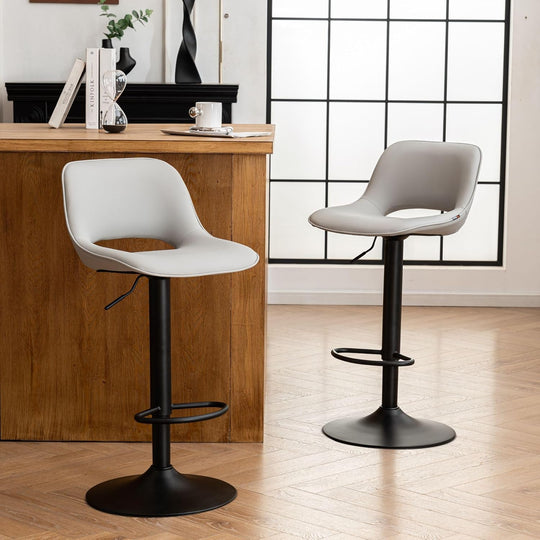 Modern Swivel Bar Stools Adjustable Counter Height (Set of 2)