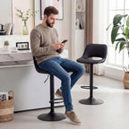 Bar Stools Modern Swivel Barstools Adjustable Counter Height (Set of 2)