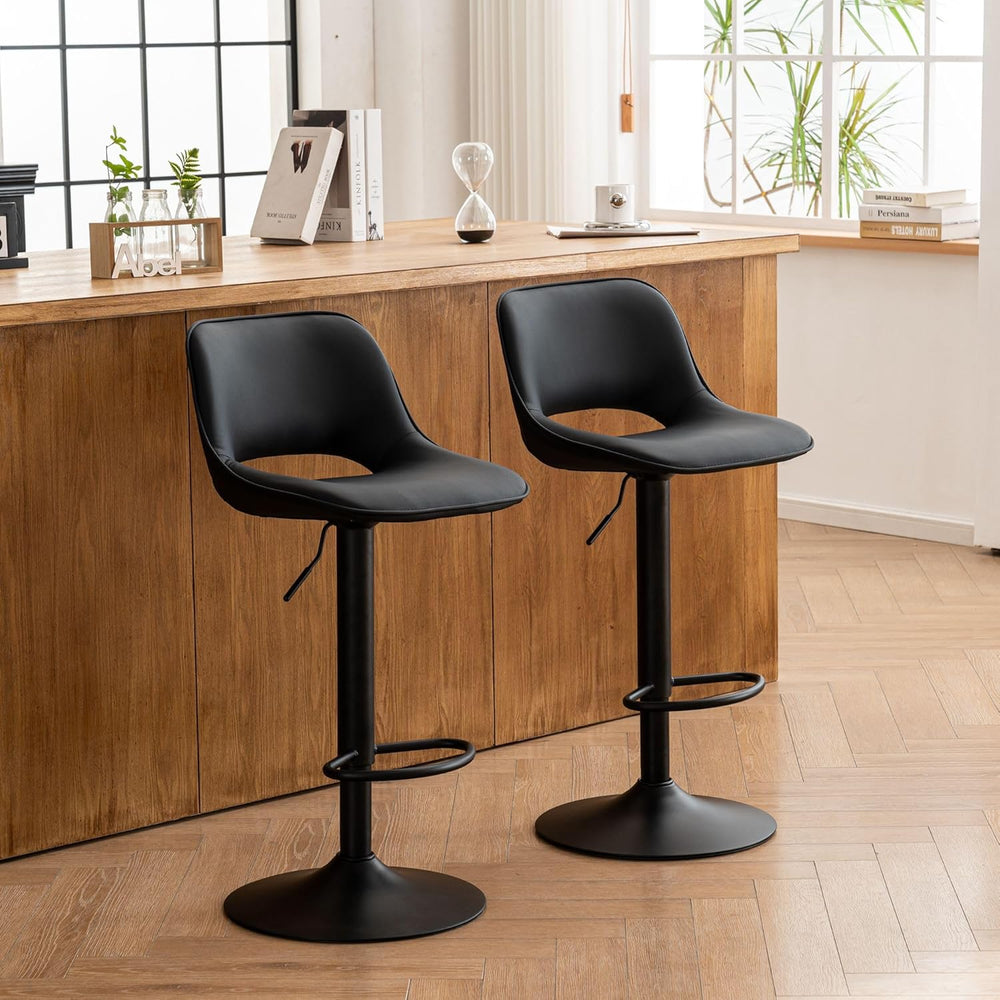 Bar Stools Modern Swivel Barstools Adjustable Counter Height (Set of 2)