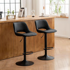Bar Stools Modern Swivel Barstools Adjustable Counter Height (Set of 2)