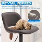 Modern Swivel Bar Stools Adjustable Counter Height (Set of 2)