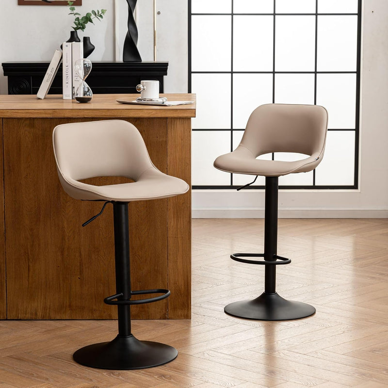 Modern Swivel Bar Stools Adjustable Counter Height (Set of 2)