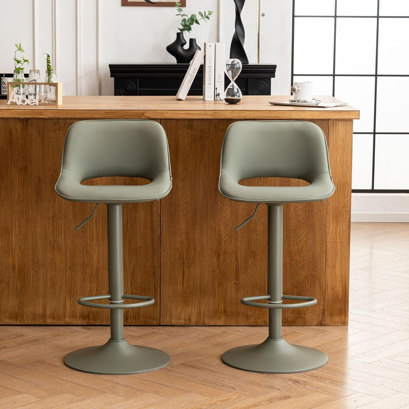 Modern Swivel Bar Stools Adjustable Counter Height (Set of 2)
