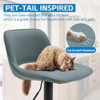 Modern Swivel Bar Stools Adjustable Counter Height (Set of 2)
