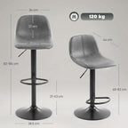 Bar Stools Modern Swivel Barstools Height Adjustable (Set of 2)