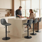 Bar Stools Modern Swivel Barstools Height Adjustable (Set of 2)