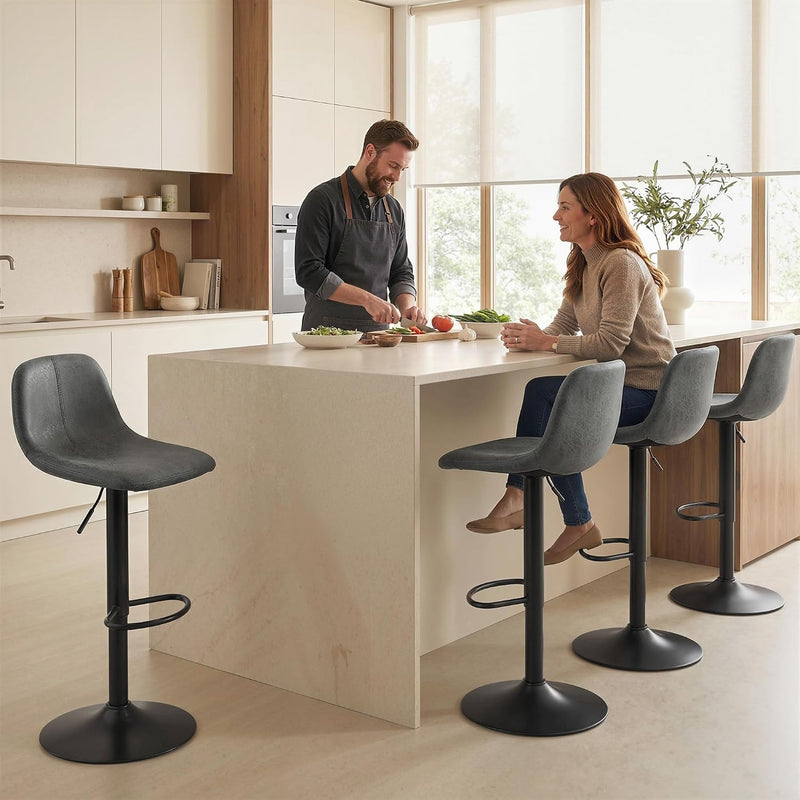 Bar Stools Modern Swivel Barstools Height Adjustable (Set of 2)