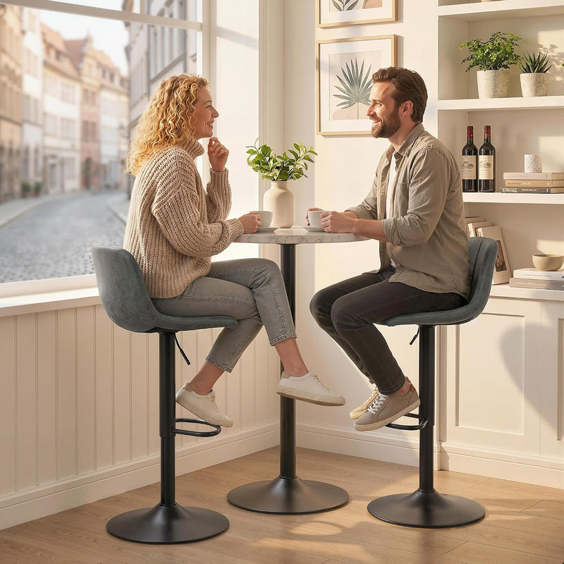Bar Stools Modern Swivel Barstools Height Adjustable (Set of 2)