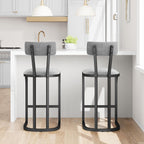 Bar Stools Modern Tall Barstools with Back (Set of 2)