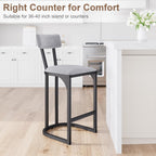 Bar Stools Modern Tall Barstools with Back (Set of 2)