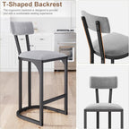 Bar Stools Modern Tall Barstools with Back (Set of 2)