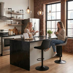 Bar Stools Modern Upholstered Faux Leather Barstools (Set of 2)