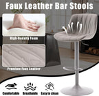 Bar Stools Modern Upholstered Faux Leather Barstools (Set of 2)