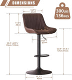 Bar Stools Modern Upholstered Faux Leather Barstools (Set of 2)