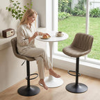 Bar Stools Modern Upholstered Faux Leather Barstools (Set of 2)