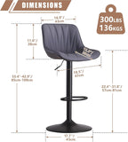 Bar Stools Modern Upholstered Faux Leather Barstools (Set of 2)