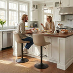 Bar Stools Modern Upholstered Faux Leather Barstools (Set of 2)