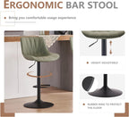 Bar Stools Modern Upholstered Faux Leather Barstools (Set of 2)