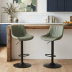 Bar Stools Modern Upholstered Faux Leather Barstools (Set of 2)
